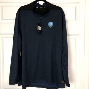 Men’s NIKE golf dry fit long sleeve - XXL standard - bark blue with black. NWT